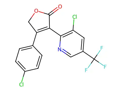 4-(4-chlorophenyl)-3-[3-chloro-5-(trifluoromethyl)-2-pyridinyl]-2(5H)-furanone structure