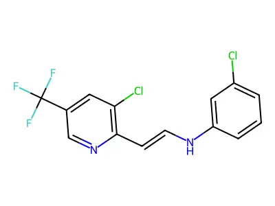 3-chloro-N-[2-[3-chloro-5-(trifluoromethyl)-2-pyridinyl]ethenyl]aniline structure