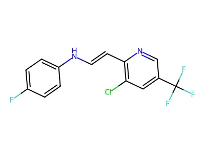 N-[2-[3-chloro-5-(trifluoromethyl)-2-pyridinyl]ethenyl]-4-fluoroaniline structure