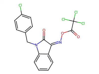 [[1-[(4-Chlorophenyl)methyl]-2-oxoindol-3-ylidene]amino] 2,2,2-trichloroacetate structure