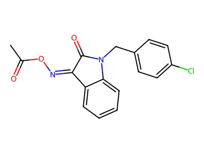 [[1-[(4-Chlorophenyl)methyl]-2-oxoindol-3-ylidene]amino] acetate structure