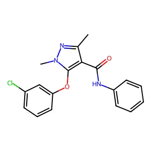 5-(3-chlorophenoxy)-1,3-dimethyl-N-phenyl-1H-pyrazole-4-carboxamide structure