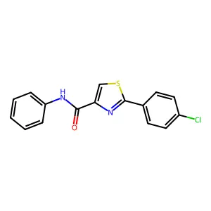 2-(4-chlorophenyl)-N-phenyl-1,3-thiazole-4-carboxamide structure