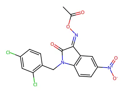 [[1-[(2,4-Dichlorophenyl)methyl]-5-nitro-2-oxoindol-3-ylidene]amino] acetate structure