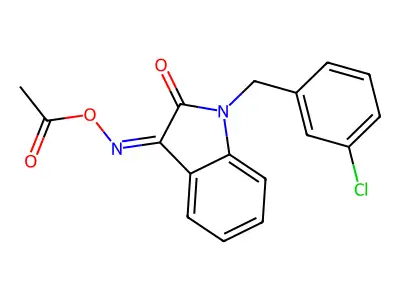 [[1-[(3-Chlorophenyl)methyl]-2-oxoindol-3-ylidene]amino] acetate structure