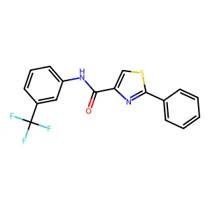 2-phenyl-N-[3-(trifluoromethyl)phenyl]-1,3-thiazole-4-carboxamide structure