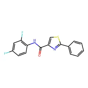 N-(2,4-difluorophenyl)-2-phenyl-1,3-thiazole-4-carboxamide structure
