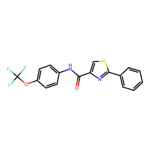 2-phenyl-N-[4-(trifluoromethoxy)phenyl]-1,3-thiazole-4-carboxamide structure