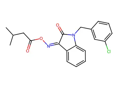 [[1-[(3-Chlorophenyl)methyl]-2-oxoindol-3-ylidene]amino] 3-methylbutanoate structure