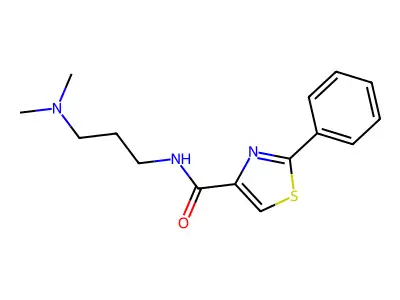 N-[3-(dimethylamino)propyl]-2-phenyl-1,3-thiazole-4-carboxamide structure