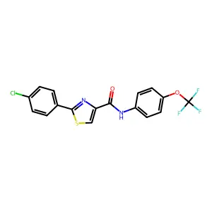 2-(4-chlorophenyl)-N-[4-(trifluoromethoxy)phenyl]-1,3-thiazole-4-carboxamide structure