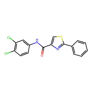 N-(3,4-dichlorophenyl)-2-phenyl-1,3-thiazole-4-carboxamide structure