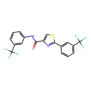 N,2-bis[3-(trifluoromethyl)phenyl]-1,3-thiazole-4-carboxamide structure