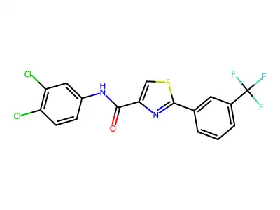 N-(3,4-dichlorophenyl)-2-[3-(trifluoromethyl)phenyl]-1,3-thiazole-4-carboxamide structure