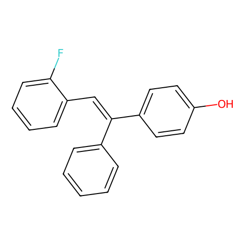 p-(o-Fluoro-alpha-phenylstyryl)phenol structure