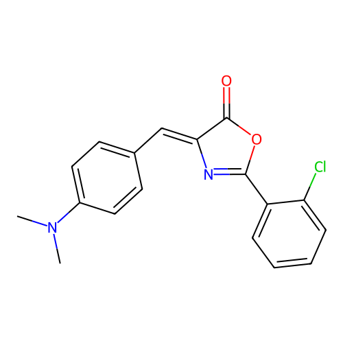 (Z)-2-(2-chlorophenyl)-4-(4-(dimethylamino)benzylidene)oxazol-5(4H)-one structure
