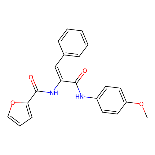 Furan-2-carboxylic acid [1-(4-methoxy-phenylcarbamoyl)-2-phenyl-vinyl]-amide structure