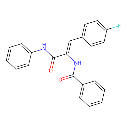N-[(1Z)-1-(4-fluorophenyl)-3-oxo-3-(phenylamino)prop-1-en-2-yl]benzamide structure
