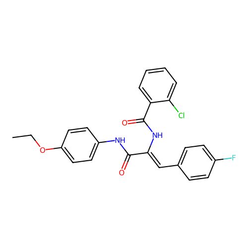 2-[(2-Chlorophenyl)formamido]-N-(4-ethoxyphenyl)-3-(4-fluorophenyl)prop-2-enamide structure