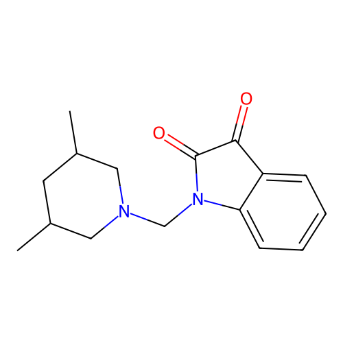 1-[(3,5-Dimethylpiperidin-1-yl)methyl]indole-2,3-dione structure