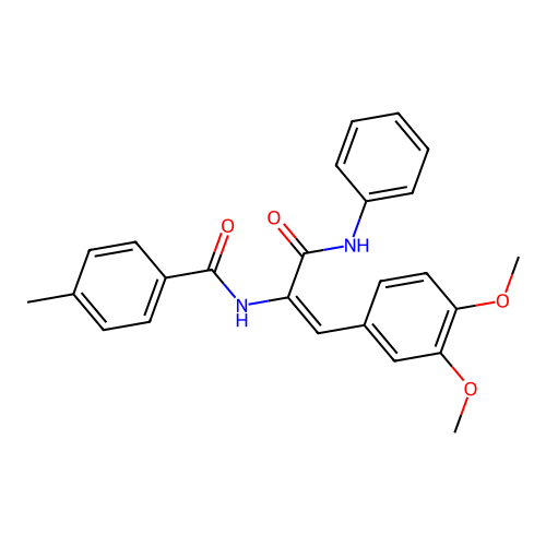 3-(3,4-Dimethoxyphenyl)-2-[(4-methylphenyl)formamido]-N-phenylprop-2-enamide structure