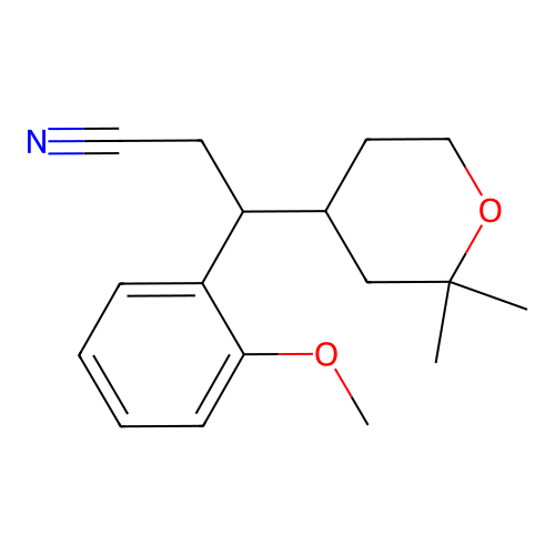 3-(2,2-Dimethyloxan-4-yl)-3-(2-methoxyphenyl)propanenitrile structure