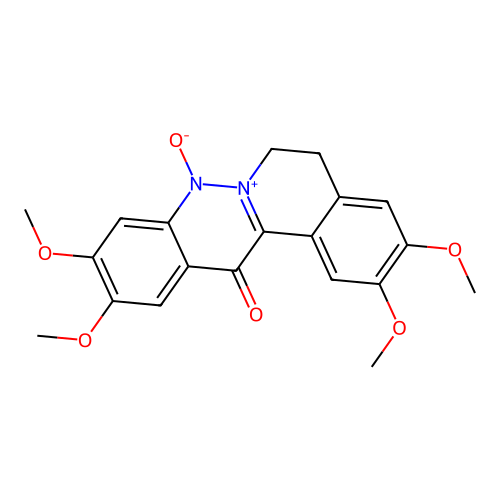2,3,10,11-tetramethoxy-8-oxido-5,6-dihydroisoquinolino[2,1-b]cinnolin-7-ium-13-one structure