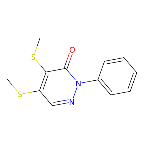 4,5-bis(methylthio)-2-phenyl-3(2H)-pyridazinone structure