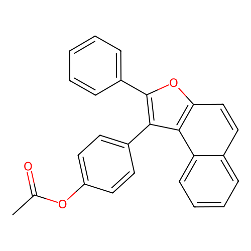 Phenol, p-(2-phenylnaphtho(2,1-b)furan-1-yl)-, acetate structure