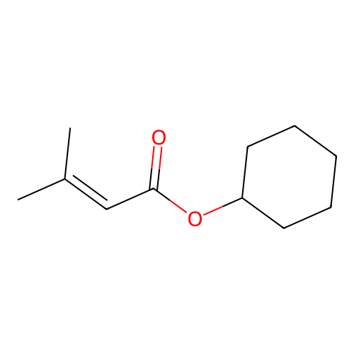 3-Methyl-2-butenoic acid, cyclohexyl ester structure