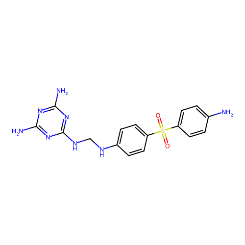 n2-[({4-[(4-aminophenyl)sulfonyl]phenyl}amino)methyl]-1,3,5-triazine-2,4,6-triamine structure