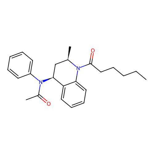 N-((2R,4S)-1-hexanoyl-2-methyl-1,2,3,4-tetrahydroquinolin-4-yl)-N-phenylacetamide structure