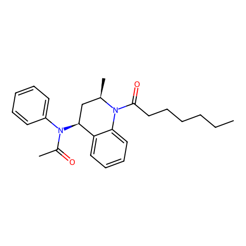 N-((2R,4S)-1-heptanoyl-2-methyl-1,2,3,4-tetrahydroquinolin-4-yl)-N-phenylacetamide structure