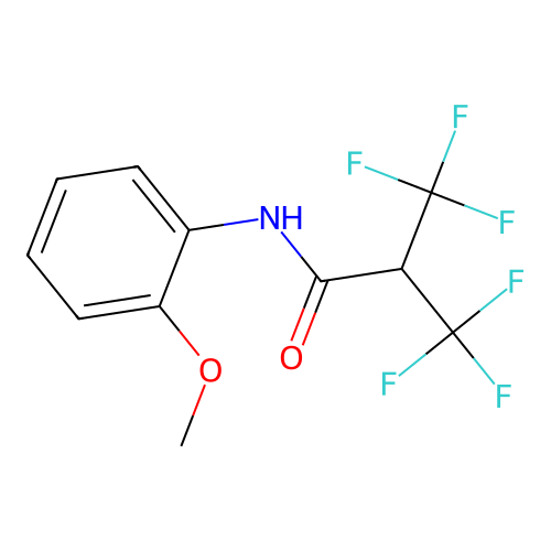 3,3,3-trifluoro-N-(2-methoxyphenyl)-2-(trifluoromethyl)propanamide structure