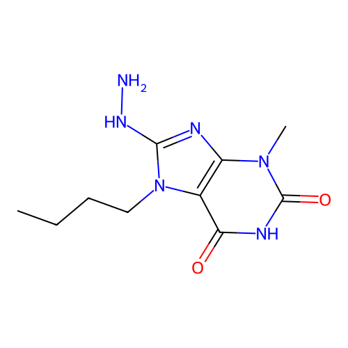 7-Butyl-8-hydrazinyl-3-methylpurine-2,6-dione structure
