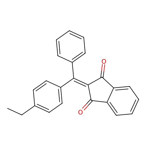 2-[(4-ethylphenyl)(phenyl)methylidene]-1H-indene-1,3(2H)-dione structure