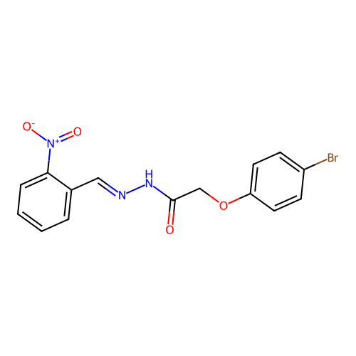 2-(4-bromophenoxy)-N'-[(E)-(2-nitrophenyl)methylidene]acetohydrazide structure
