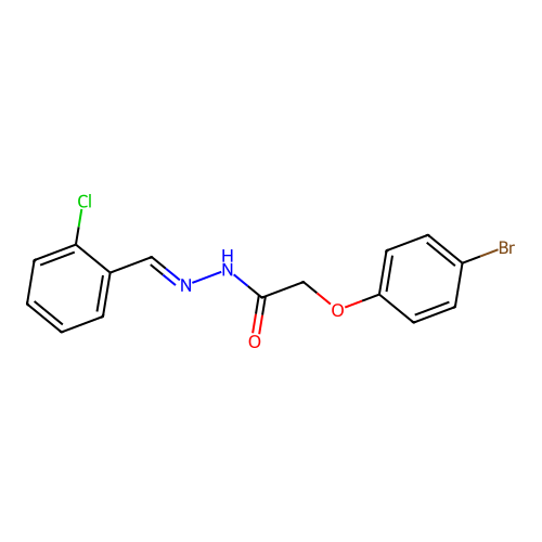 2-(4-bromophenoxy)-N'-(2-chlorobenzylidene)acetohydrazide structure