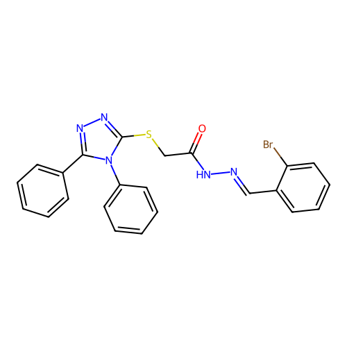 N'-[(E)-(2-bromophenyl)methylidene]-2-[(4,5-diphenyl-4H-1,2,4-triazol-3-yl)sulfanyl]acetohydrazide structure