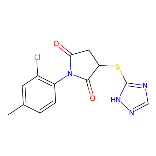 3-((4H-1,2,4-triazol-3-yl)thio)-1-(2-chloro-4-methylphenyl)pyrrolidine-2,5-dione structure