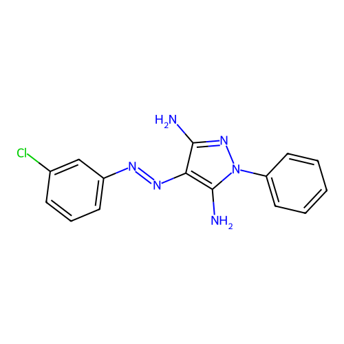 4-[(3-chlorophenyl)diazenyl]-1-phenyl-1H-pyrazole-3,5-diamine structure