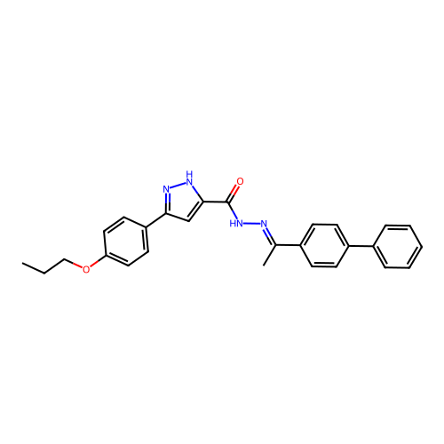N'-(1-(1,1'-BI-PH)-4-YLETHYLIDENE)-3-(4-PROPOXY-PH)-1H-PYRAZOLE-5-CARBOHYDRAZIDE structure