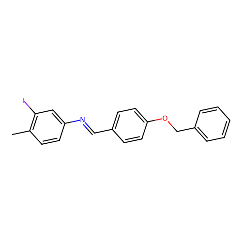 N-[4-(benzyloxy)benzylidene]-N-(3-iodo-4-methylphenyl)amine structure