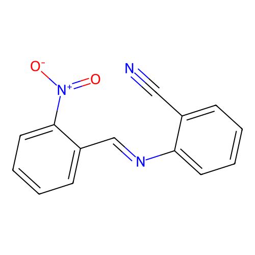2-{[(E)-(2-nitrophenyl)methylidene]amino}benzonitrile structure