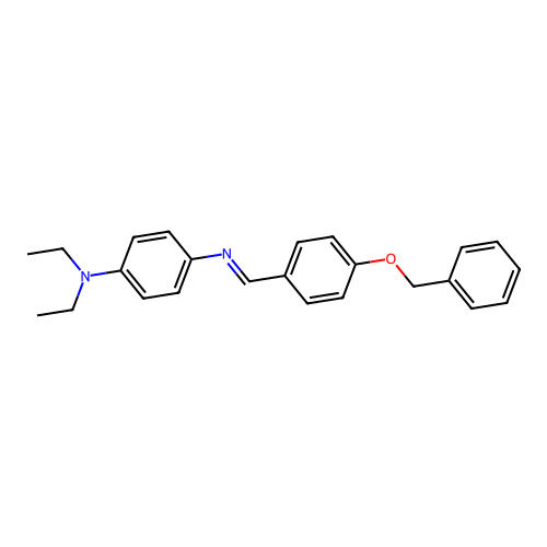 N,N-diethyl-4-[(4-phenylmethoxyphenyl)methylideneamino]aniline structure