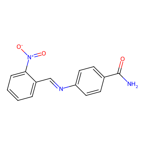 4-{[(E)-(2-nitrophenyl)methylidene]amino}benzamide structure