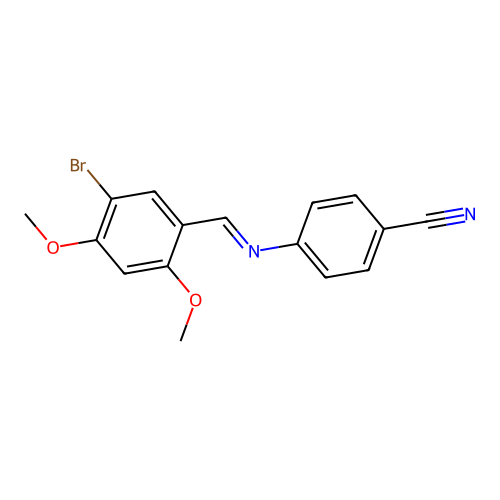 4-{[(E)-(5-bromo-2,4-dimethoxyphenyl)methylidene]amino}benzonitrile structure