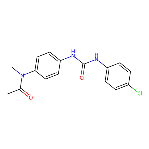 N-[4-[(4-chlorophenyl)carbamoylamino]phenyl]-N-methylacetamide structure