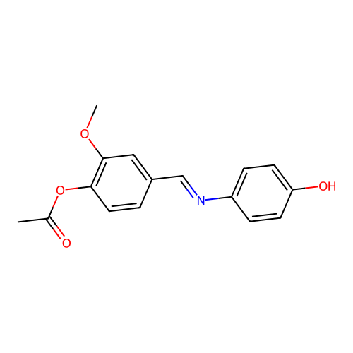 4-{[(4-Hydroxyphenyl)imino]methyl}-2-methoxyphenyl acetate structure