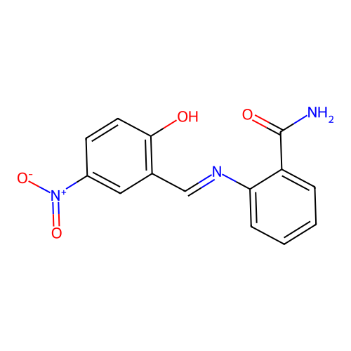 2-[(2-Hydroxy-5-nitrobenzylidene)amino]benzamide structure
